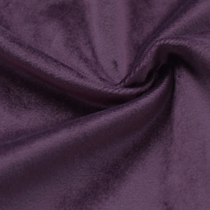 Tissu en velours uni ameublement - Prune