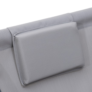 Lot de 2 chiliennes CYPRUS - textilène gris/structure blanche