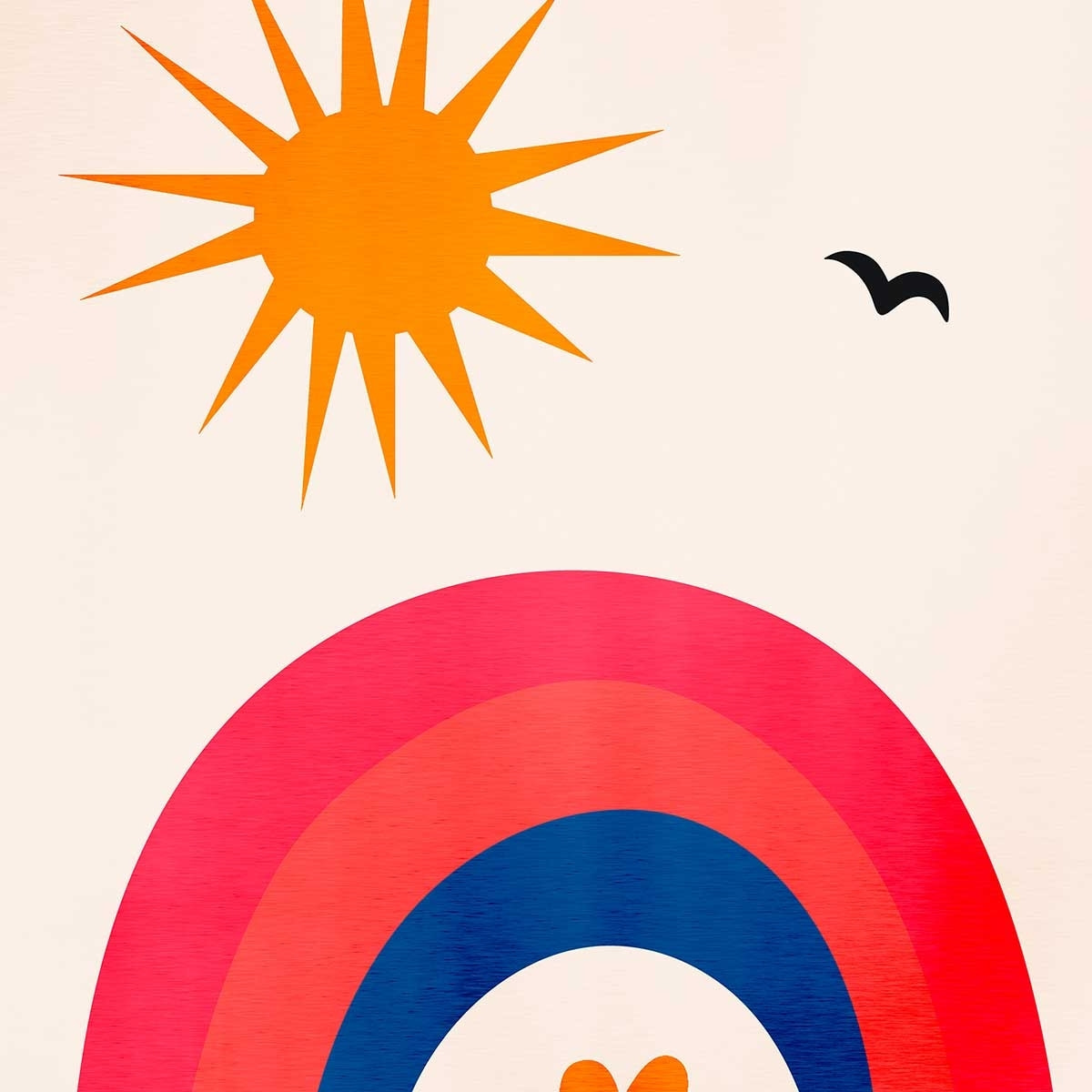 Affiche ""Belle journée!"" Affiche + cadre en bois - Chêne