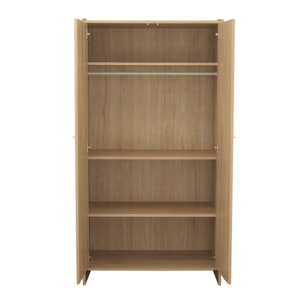 Armoire 2 portes décor bois hêtre