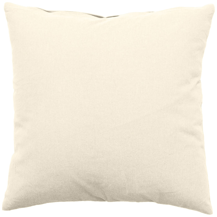 Coussin déhoussable uni en coton - Ecru