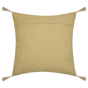 Coussin avec motifs palmier - Jaune moutarde