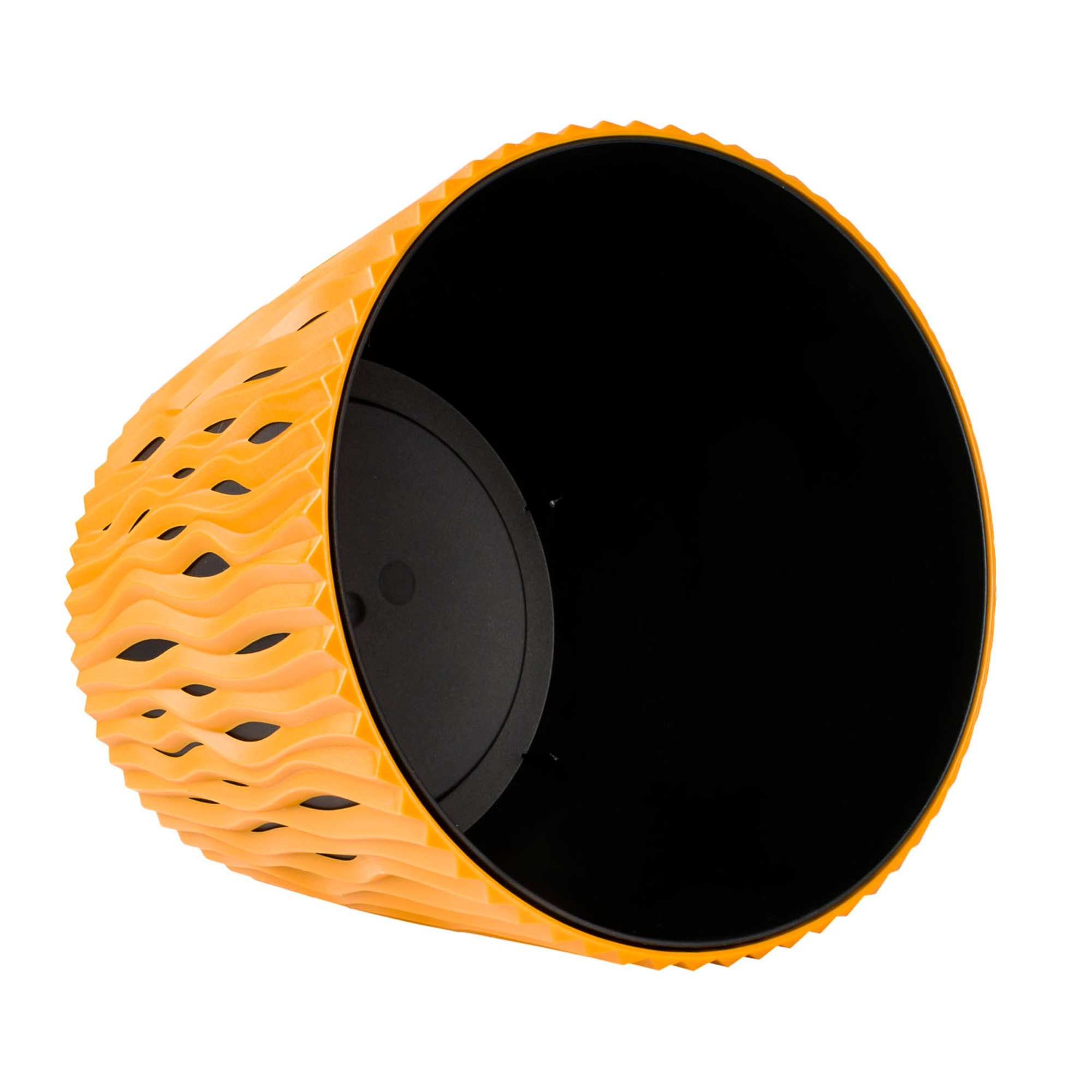 3x maceta redonda de plastico sandy round en color mostaza 15,8 (largo) x 15,8 (ancho) x 13,8 (alto) cm