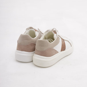 SNEAKERS PYTHON CHOCOLA' BIANCO/CUOIO