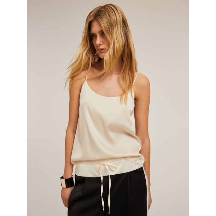 Motivi - Top lingerie in raso - Bianco