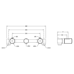 Corps encastré pour mélangeur lavabo mural Grands Boulevards 3 trous