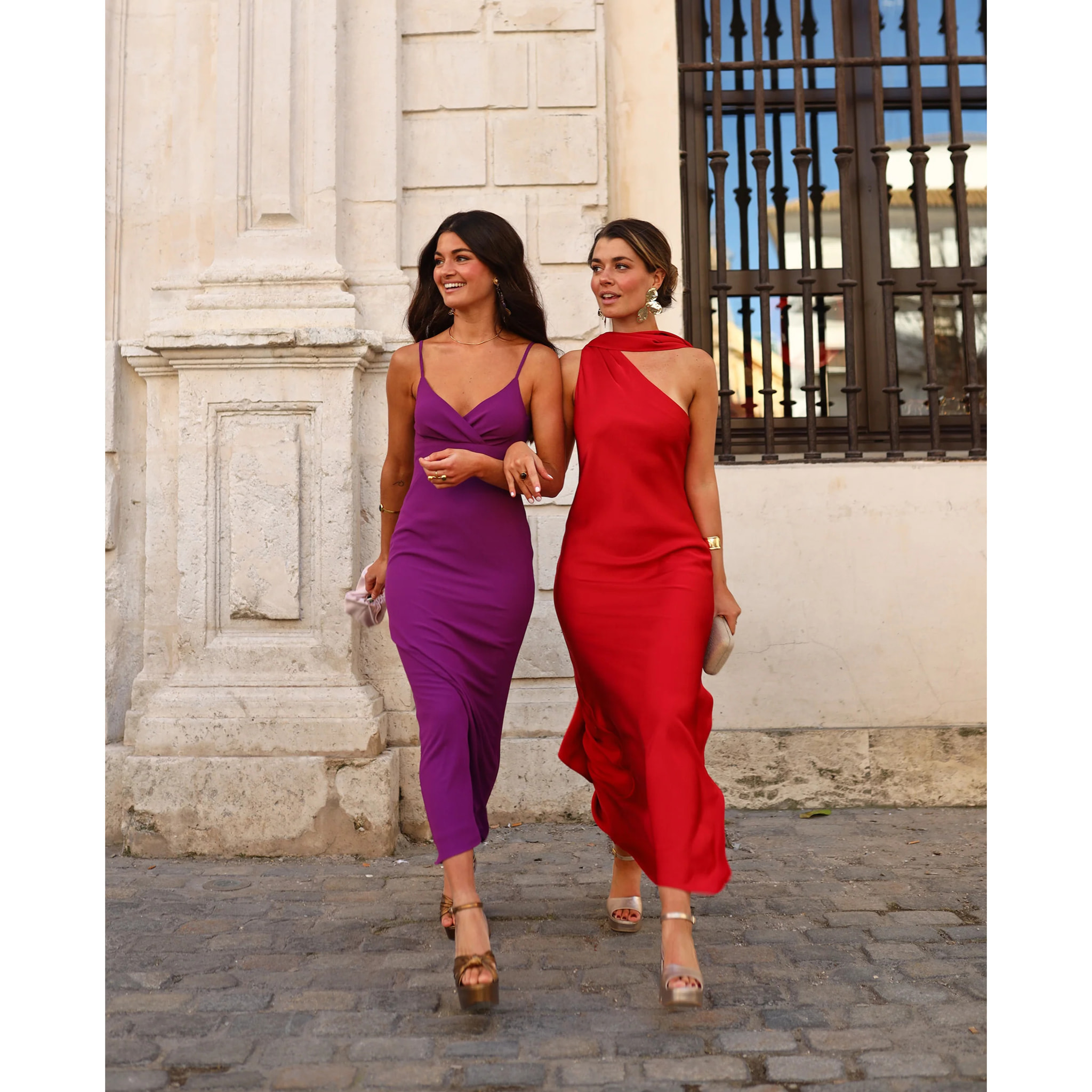 Vestido midi asimétrico con lazada