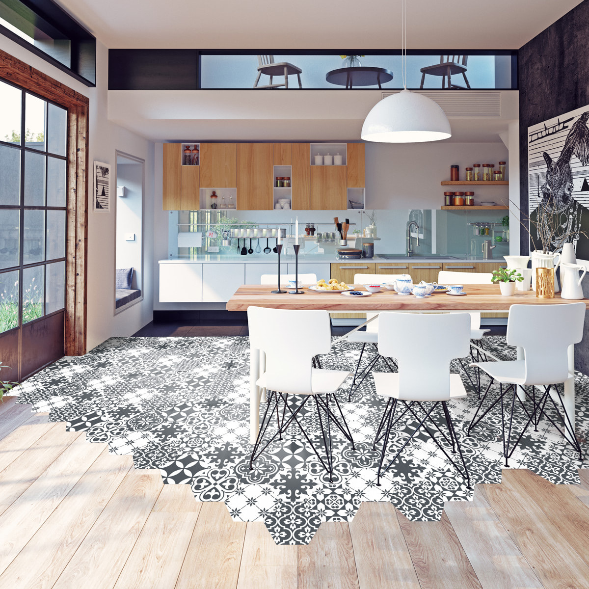 Sticker Sol avec laminat de Protection en Plastique Anti-dérapant | Stickers adhésif Sol - TOMETTES SOL SIA -