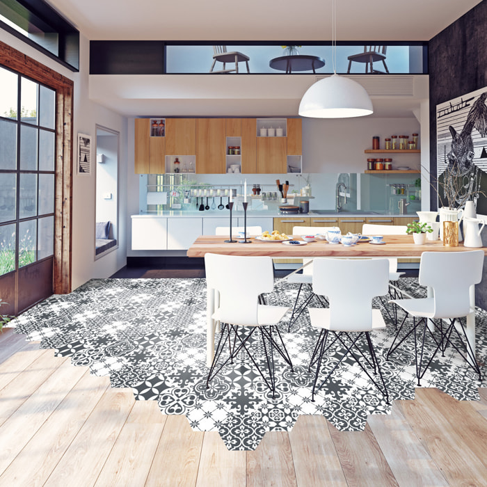 Sticker Sol avec laminat de Protection en Plastique Anti-dérapant | Stickers adhésif Sol - TOMETTES SOL SIA -