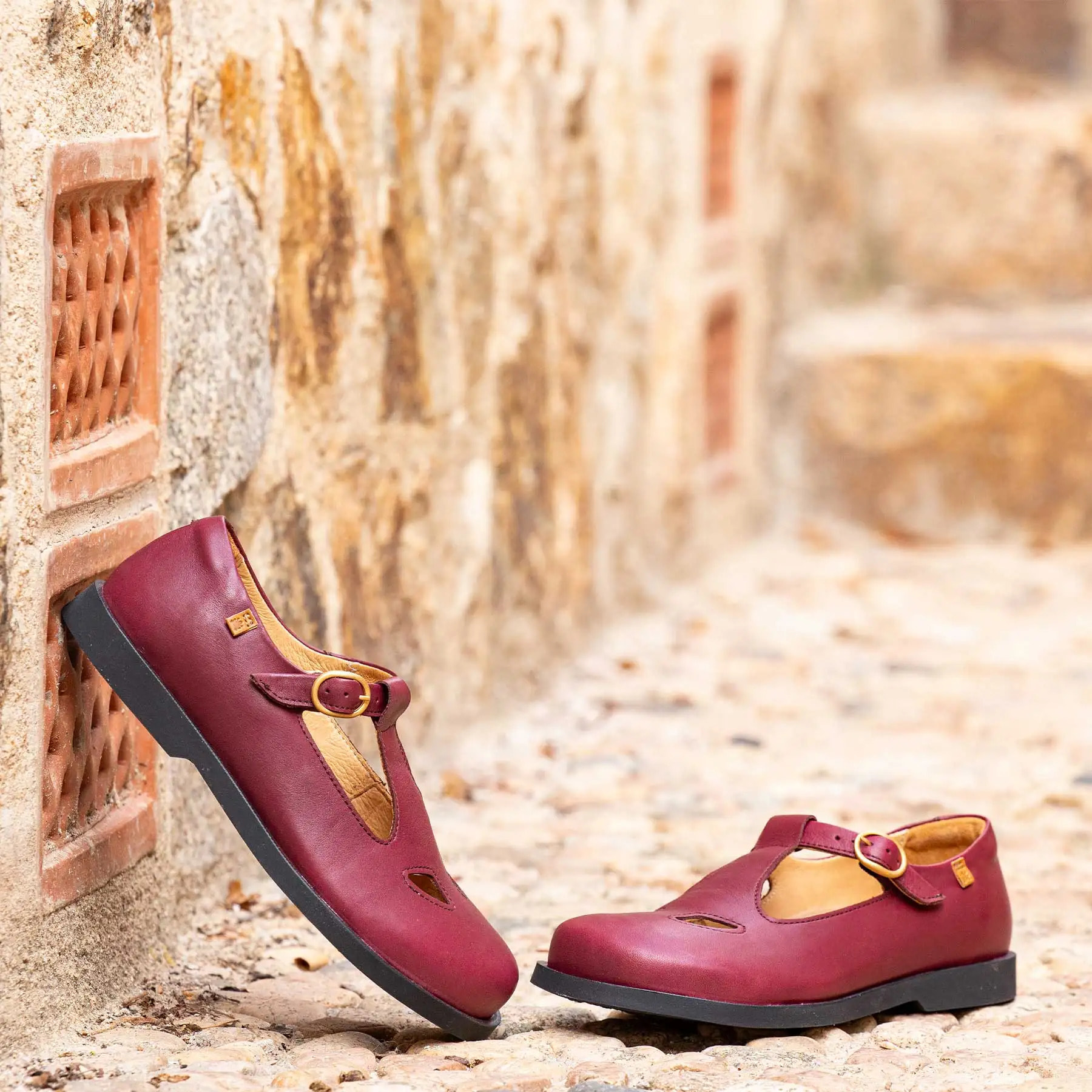 Zapatos N5873 SOFT NAPPA BURDEOS/ ARENISCA color Burdeos