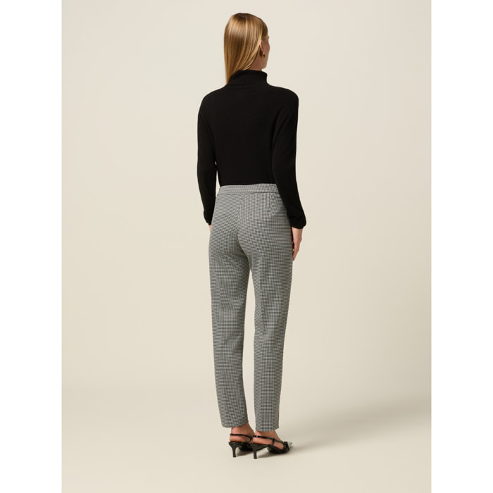 Oltre - Pantalones pitillo jacquard - Gris