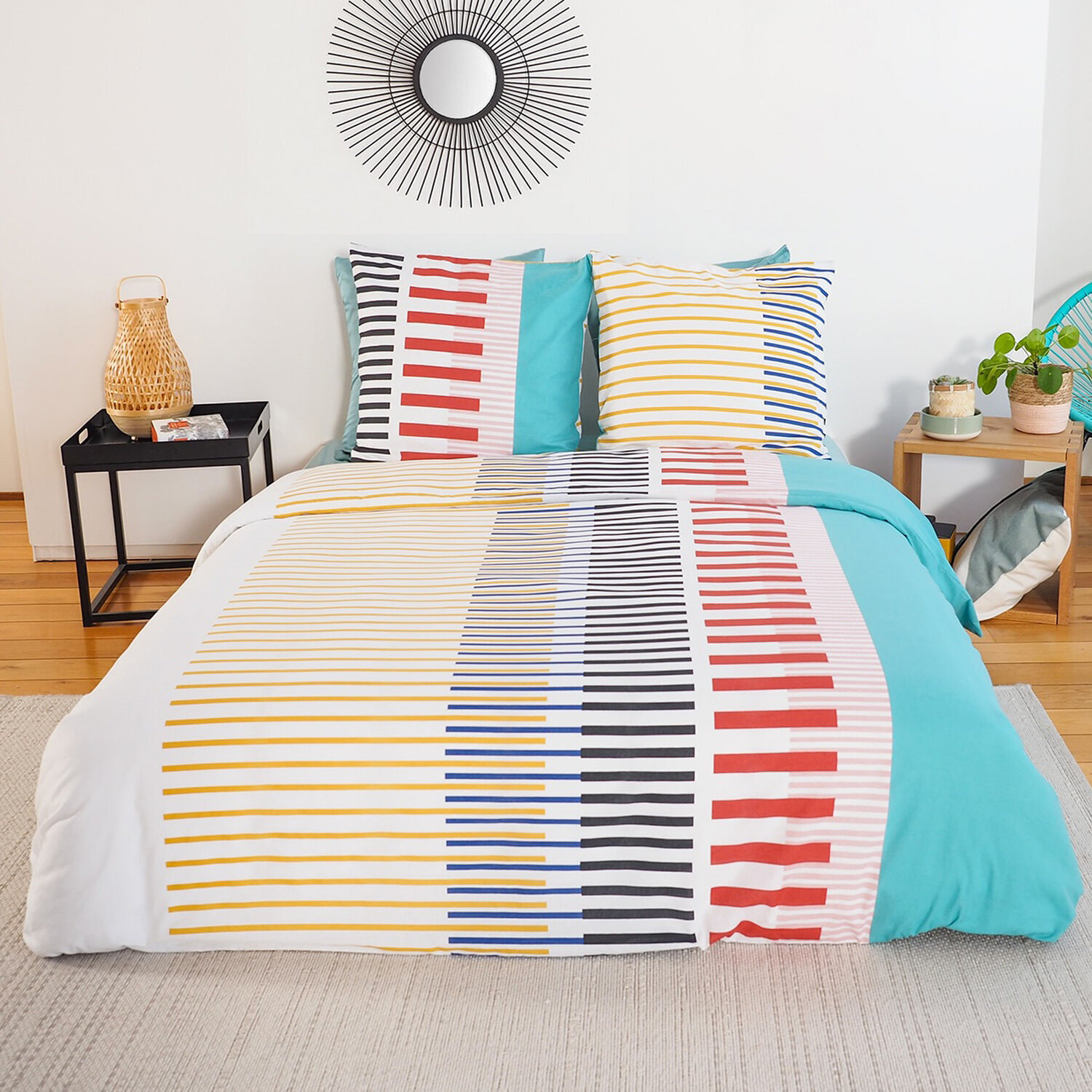 Parure housse de couette 3pcs en polycoton 51 fils - chris