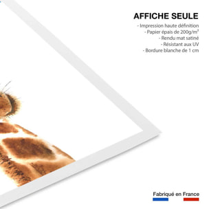 Poster dessin charmante girafe Affiche seule