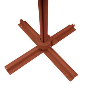 Parasol déporté rectangulaire inclinable Melhia 4x3 m acajou/lin