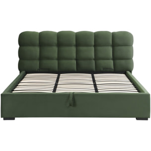 Lit coffre avec tête de lit en velours - LOLA