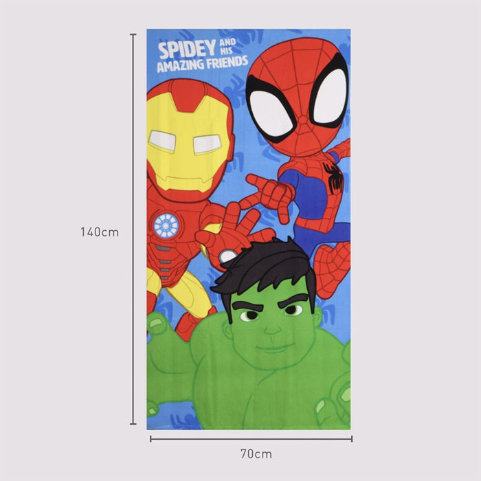 Toalla Microfibra de Spidey - 70x140x1 cm - Color:Azul