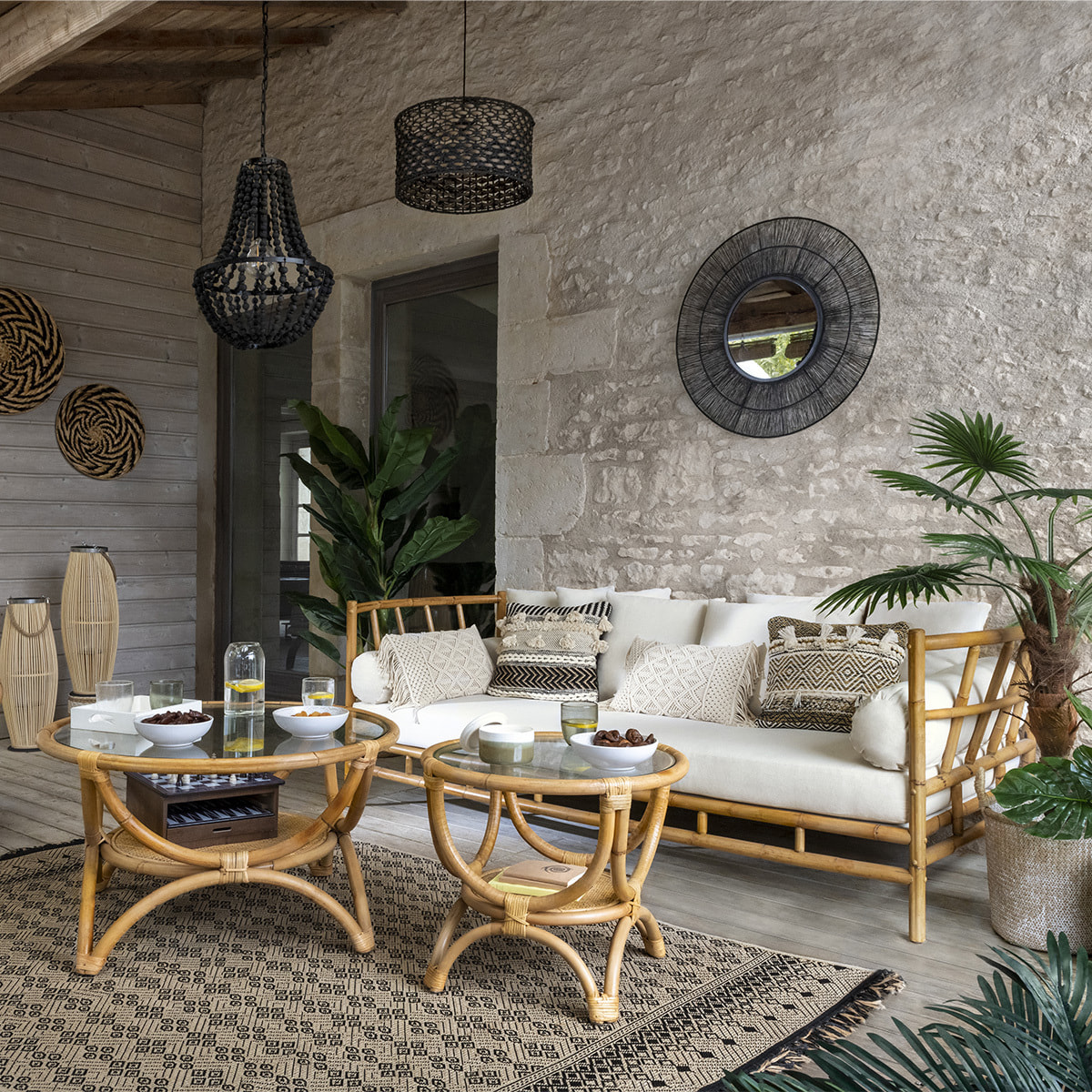 Table basse "Farah" en rotin