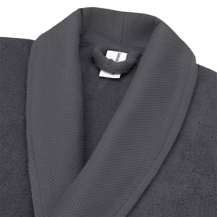 Peignoir pur coton 420 g/m² uni anthracite Elea carbone