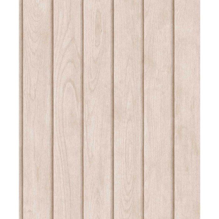 Papier peint lambris bois vertical beige rosé clair