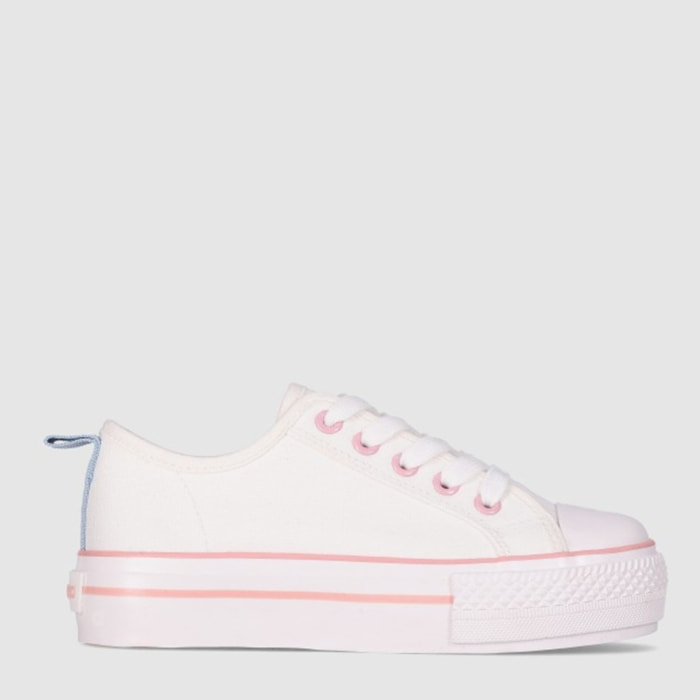 Deportivos de Tejido - Blanco - Tacón: Bajo