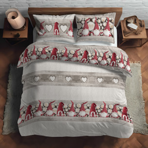 Parure copripiumino gnomo rosso 100% cotone