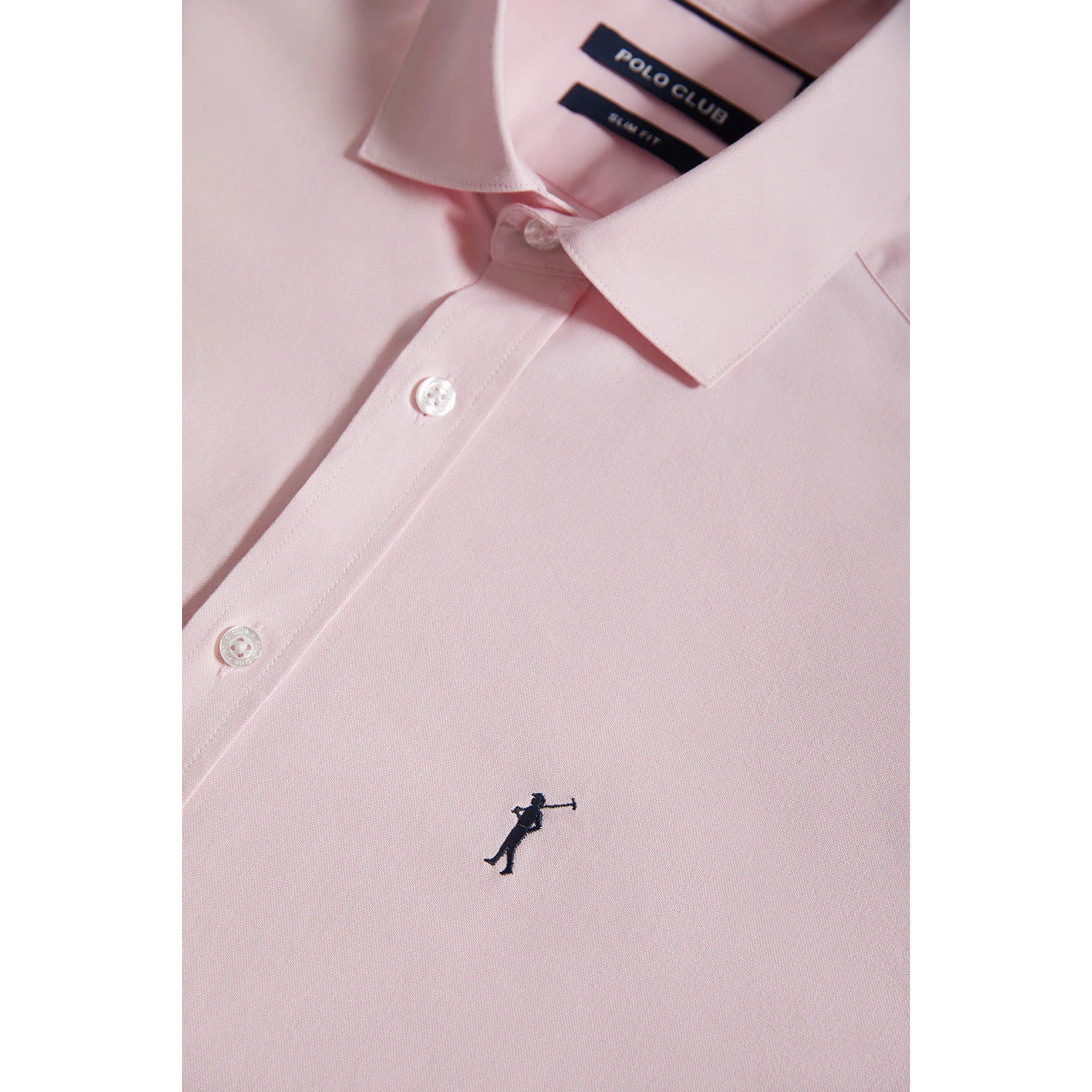 Camisa Oxford Slim rosa con logo Rigby Go