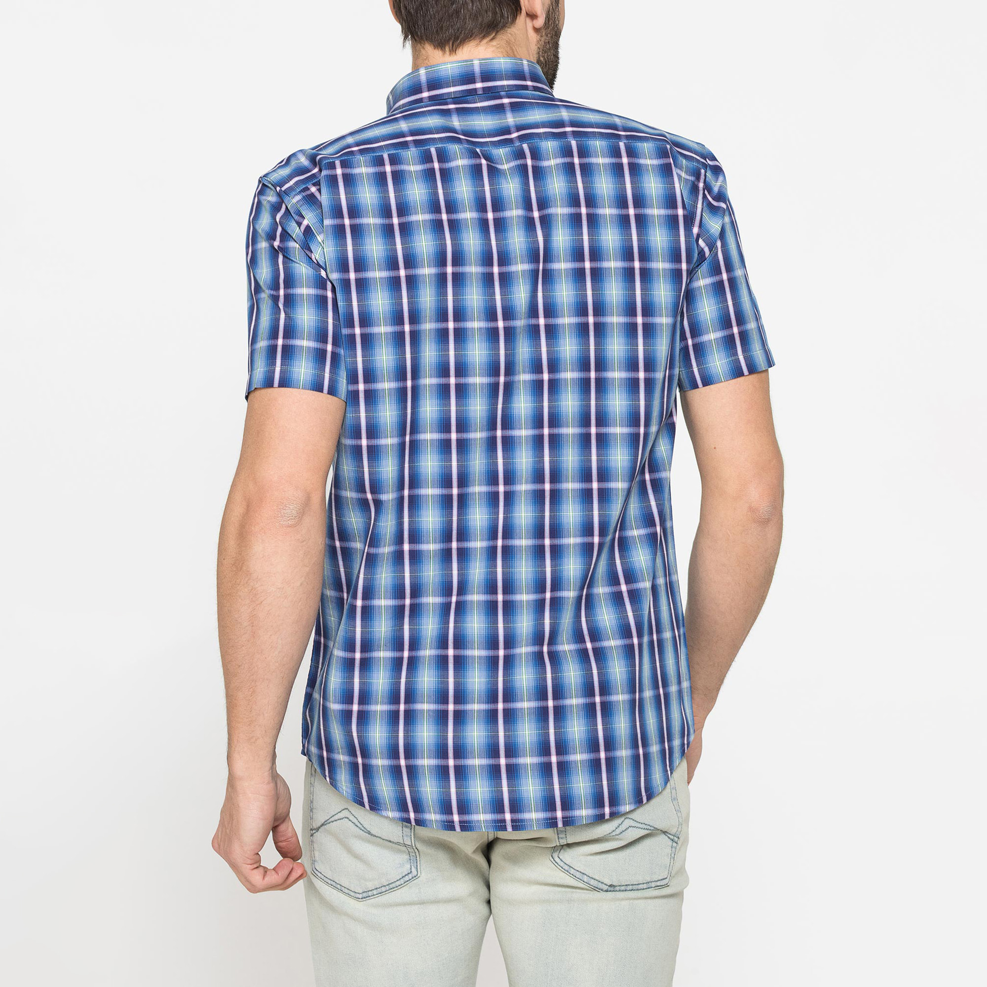 CAMICIA A MANICA CORTA IN COTONE CON FANTASIA