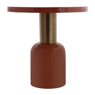 Tavolino Art Deco 125 in Metallo Color Corallo