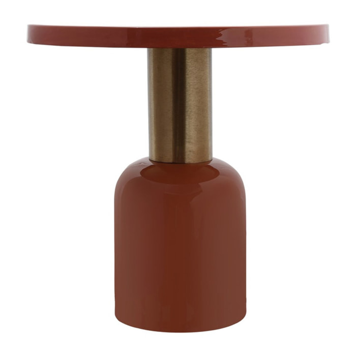 Tavolino Art Deco 125 in Metallo Color Corallo
