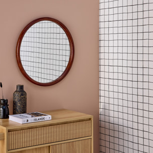 Miroir rond en bois de pin Ø60cm GEORGIA noyer
