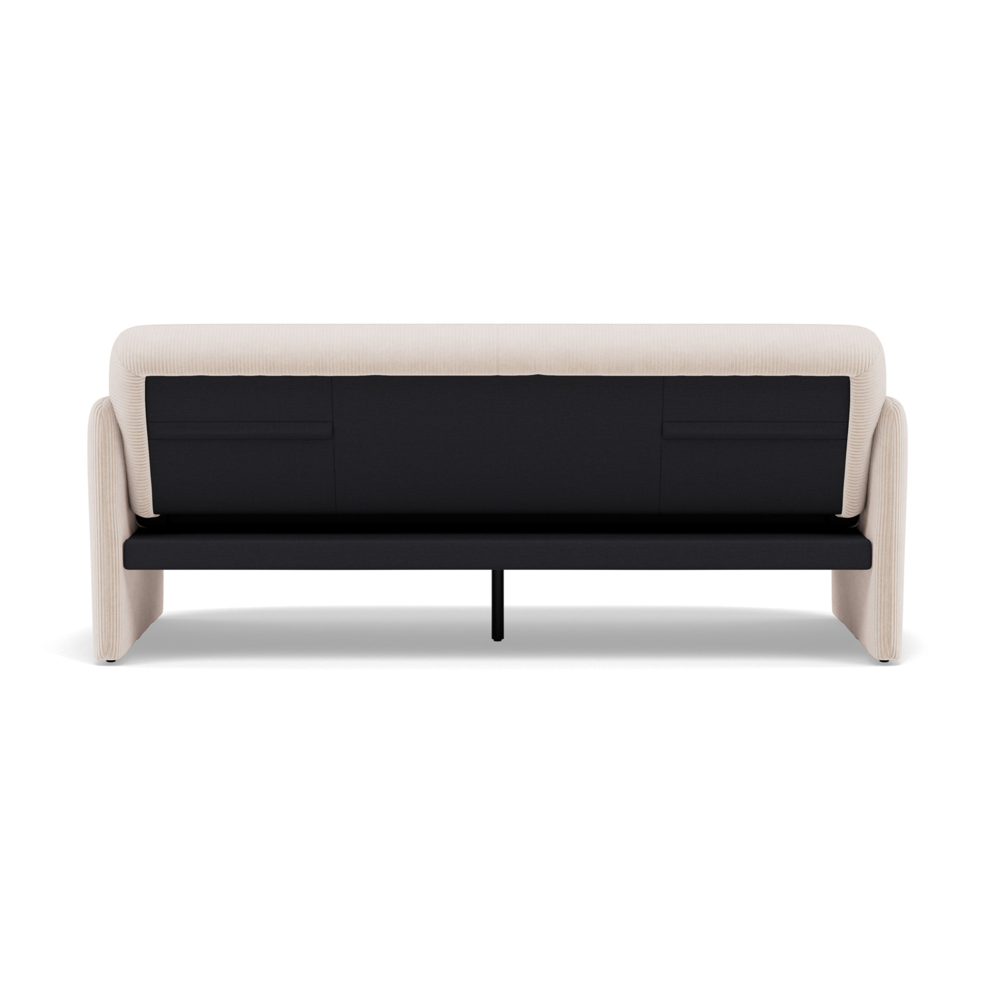 Mathis - Canapé convertible clic-clac 3 places en velours côtelé - Beige