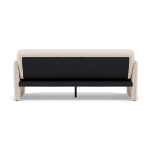 Mathis - Canapé convertible clic-clac 3 places en velours côtelé - Beige
