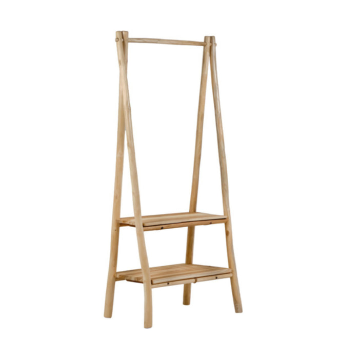 Portant d'entrée 160 cm de haut en bois massif de teck - CARDIFF