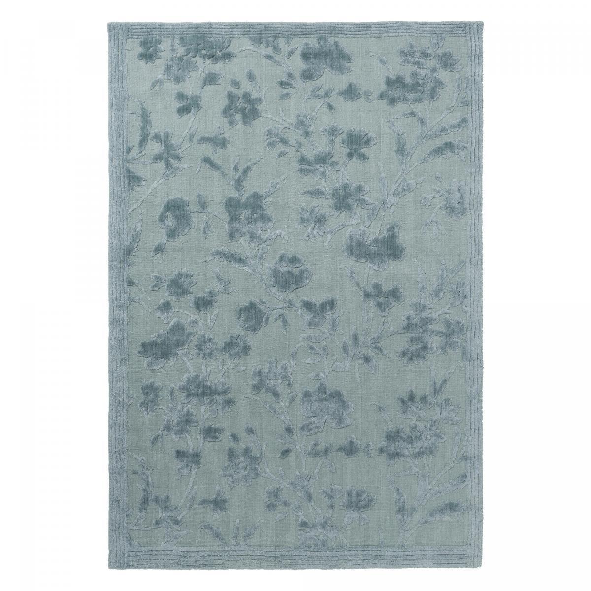 Tapis salon et chambre fait main en bambou motif floral QUICI