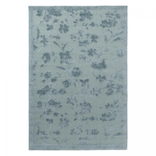 Tapis salon et chambre fait main en bambou motif floral QUICI