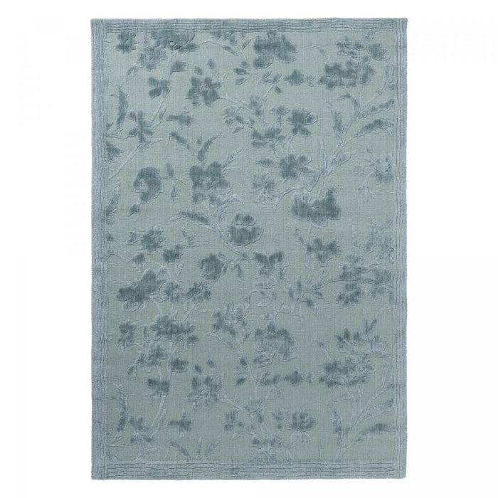 Tapis salon et chambre fait main en bambou motif floral QUICI