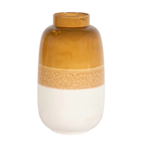 Florero Ceramica Beige Amarillo 24x24x41 Cm