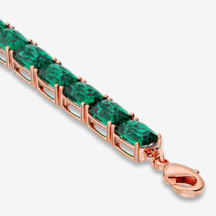 Bracciale Tennis con Cubic Zirconia Ovali Rosa Blu