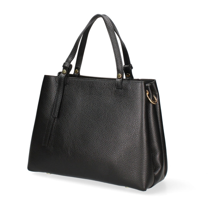 Borsa a mano da donna Made in Italy - Modello Novara Ultra - 100% pelle - 28.0 x 21.0 x 12.0 cm