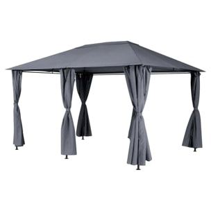 Rideaux pour tonnelle "Santorini" et "Thira" ardoise 4x3m en polyester