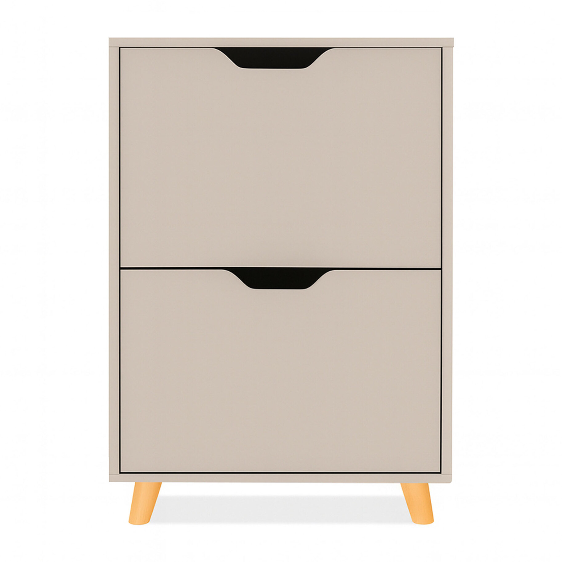 Emma - Scarpiera Salvaspazio 2 Ante 55x82x25 cm 12 Paia in Legno Tortora