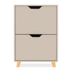 Emma - Scarpiera Salvaspazio 2 Ante 55x82x25 cm 12 Paia in Legno Tortora