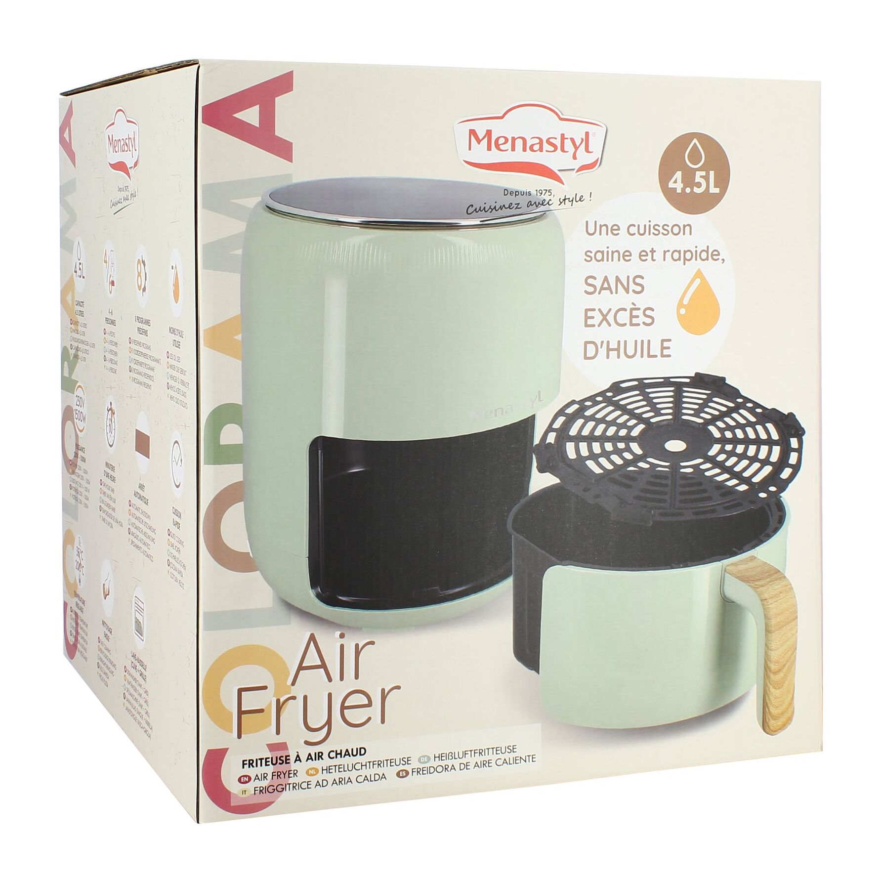 Friteuse sans huile 4,5L céladon COLORAMA