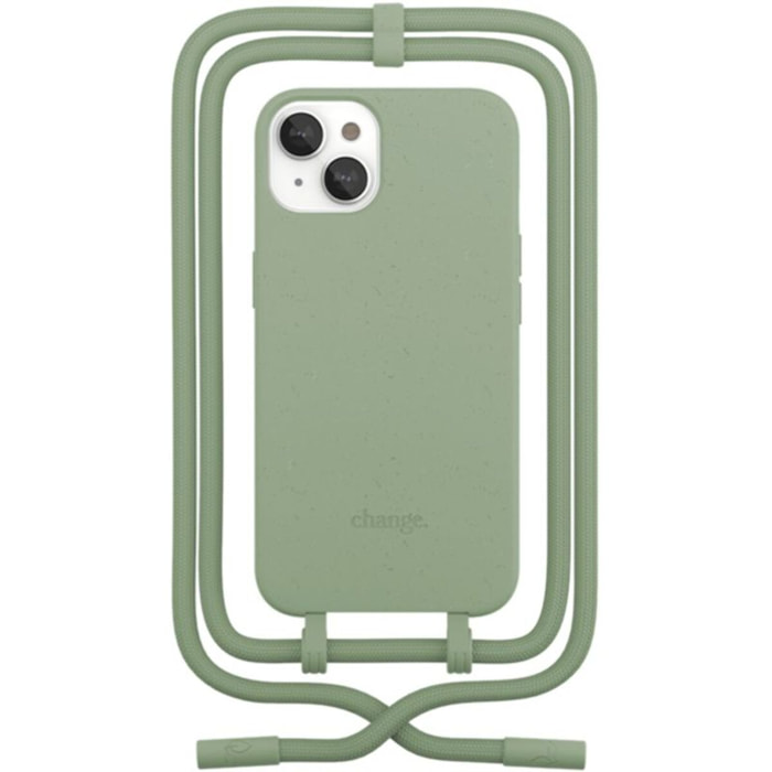 Coque avec cordon WOODCESSORIES iPhone 14 Plus Tour de cou vert