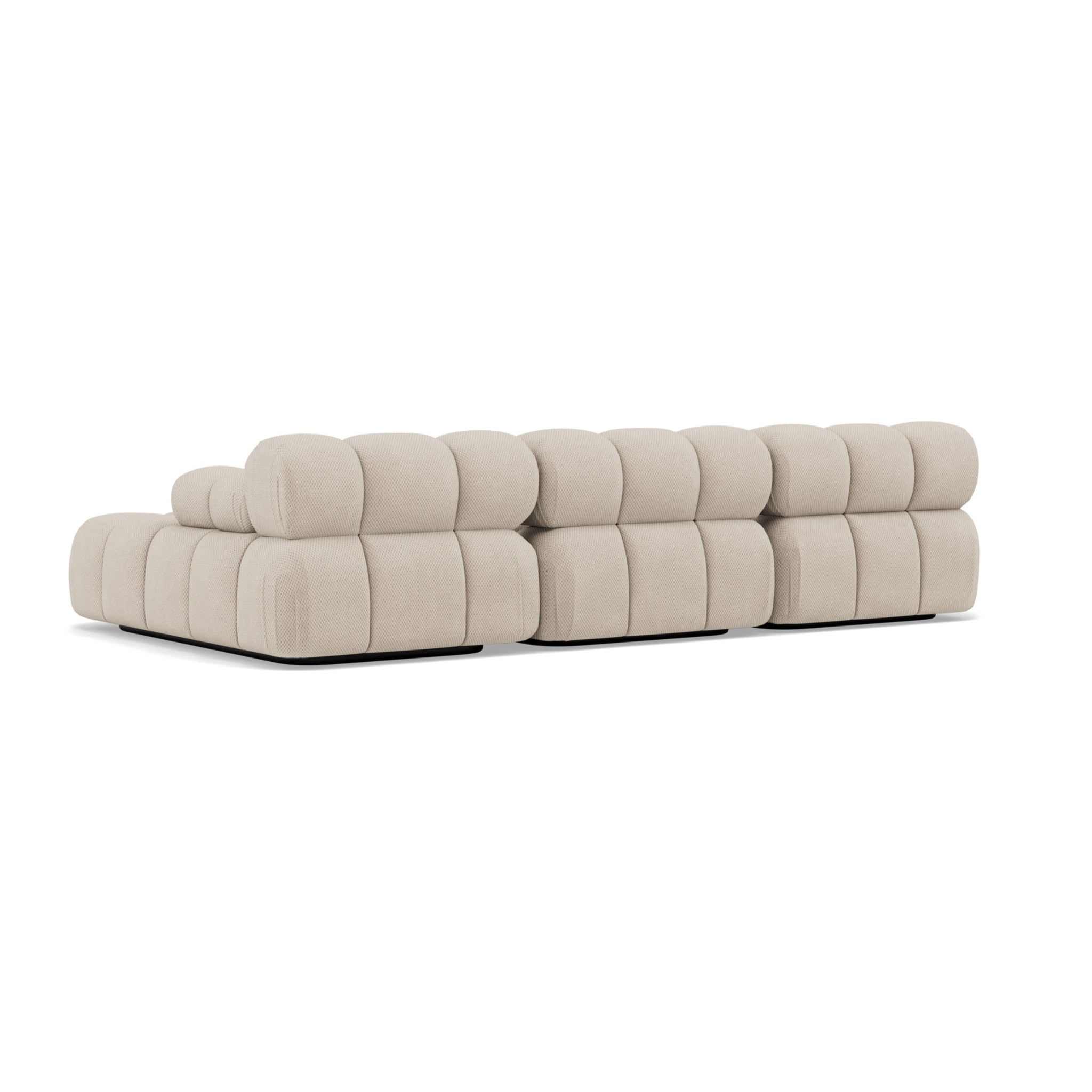 Ruby - canapé modulable d'angle droit 4 places en velours texturé - Beige