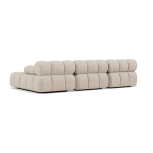 Ruby - canapé modulable d'angle droit 4 places en velours texturé - Beige