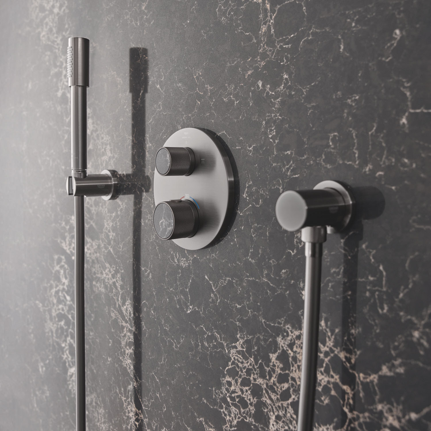 Coude à encastrer 1/2" - Hard Graphite brossé