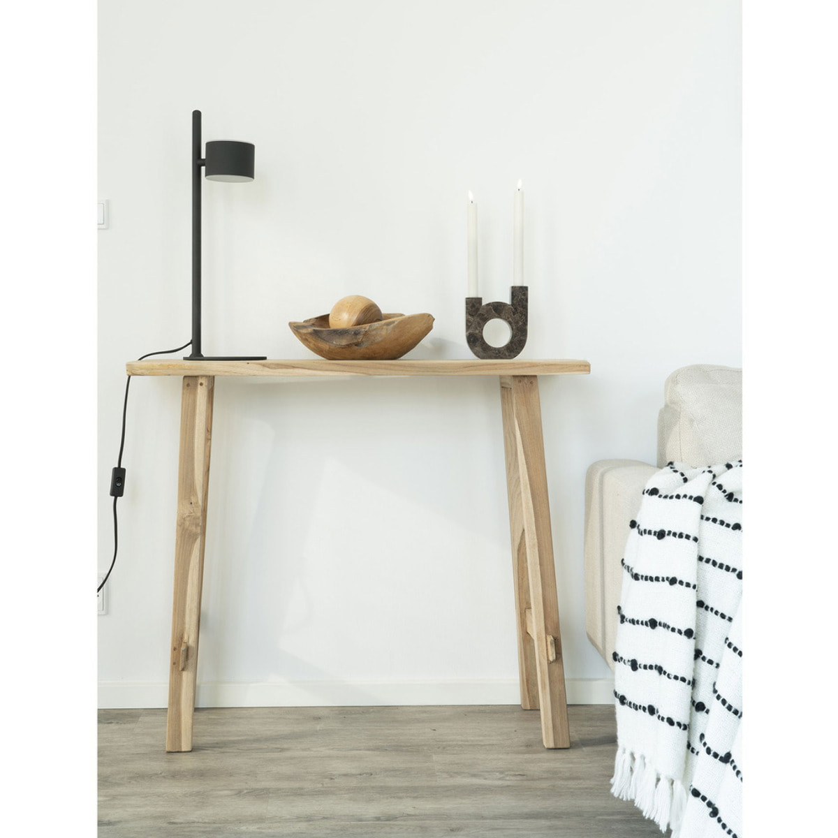 Ciotola decorativa Rio in teak naturale con forma organica ø30x10 cm