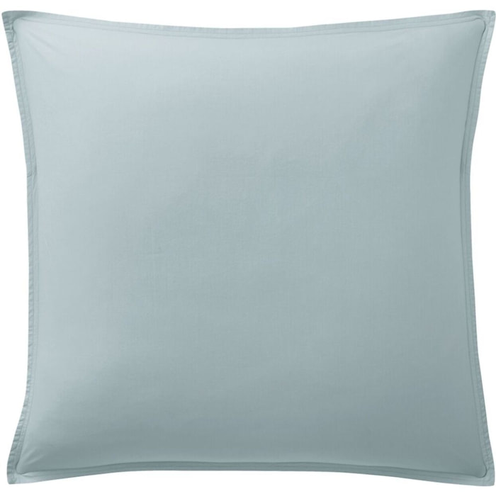 Paire de Taies D'oreiller 100% percale Coton LavÉ 80fils Bleu Lagon