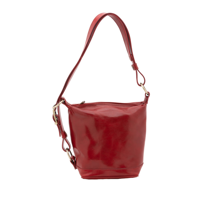 Borsa a secchiello da donna - Modello False - Vera pelle - 25.0 x 28.0 x 14.0 cm